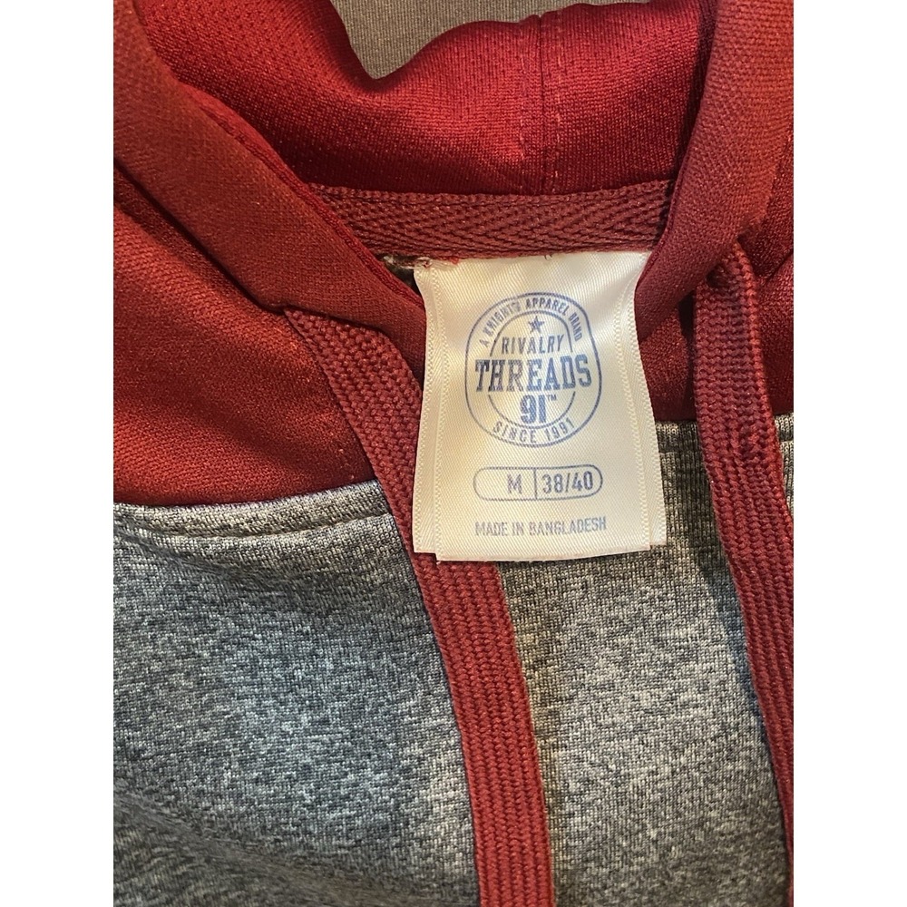 Iowa State Cyclones Hoodie Mens Medium Gray Colorblock Hooded Fleece Pullover - Picture 4 of 8